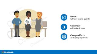 Scene Illustration of Office Executive Team PowerPoint