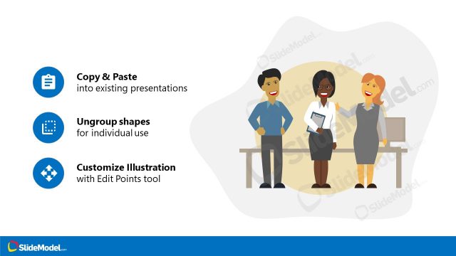 Presentation of Executive Team Cartoon Illustration