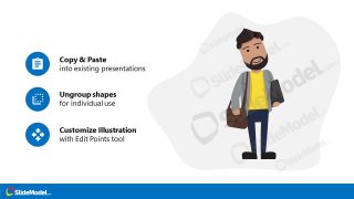 Template of Cartoon Millennial Male PPT