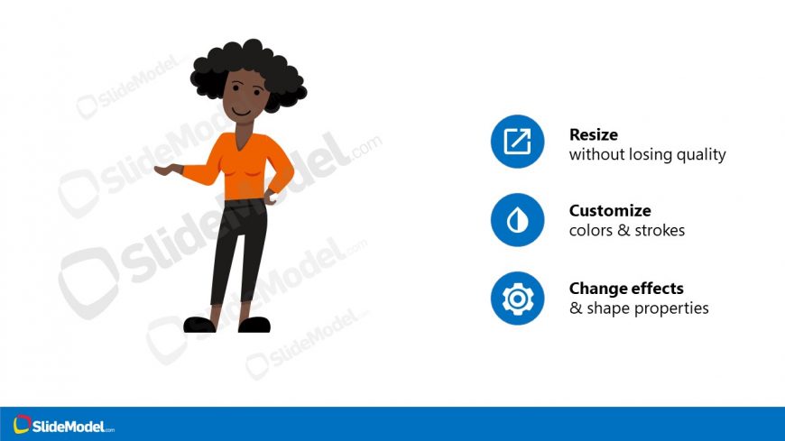 Bullet Points Slide African American Avatar Template