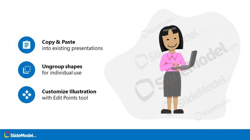 Scene Illustration of Asian Entrepreneur Cartoon