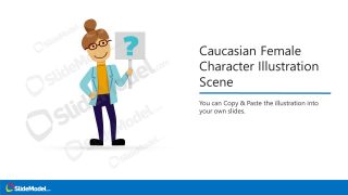 Illustration Scene of Caucasian Female Template