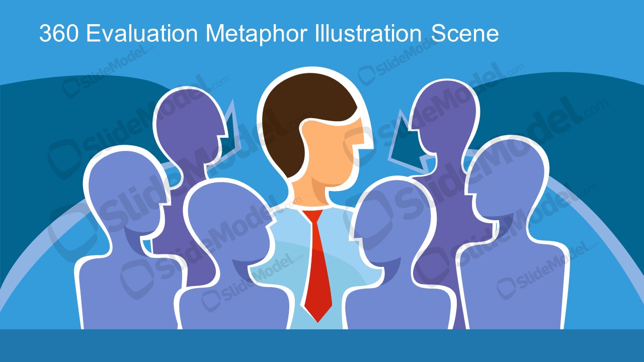 Powerpoint Illustration Scene Of 360 Feedback Slidemodel