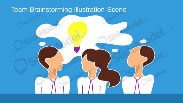 PowerPoint Illustration Scene Team Brainstorming