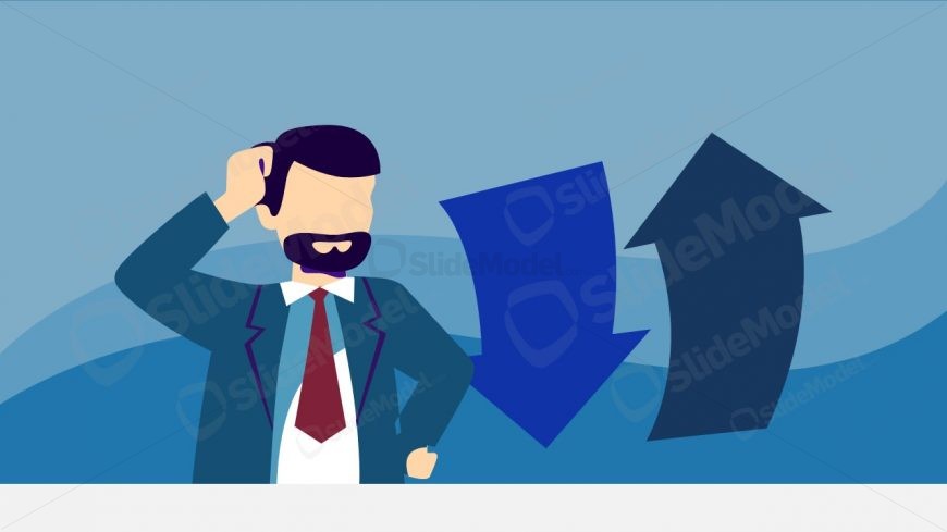 Scene Illustration of Undecided Businessman Metaphor