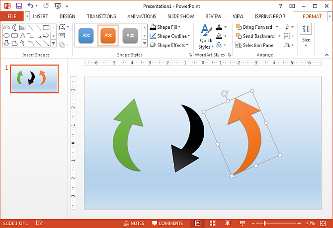 Formes de flèches dans PowerPoint