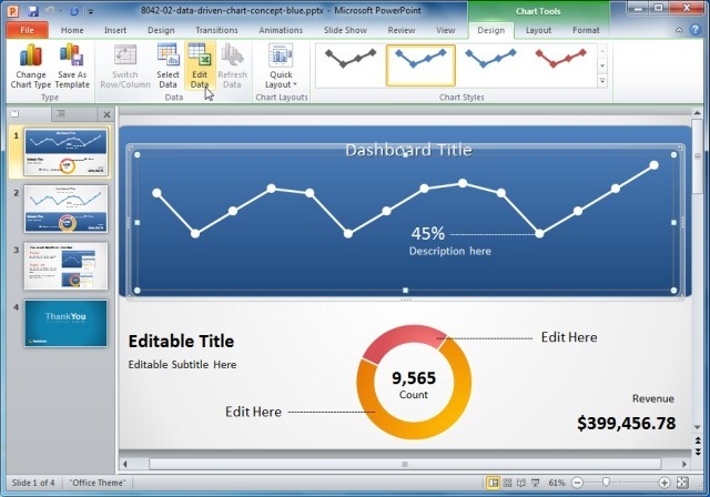 Blue Data-Driven Chart Concept For PowerPoint