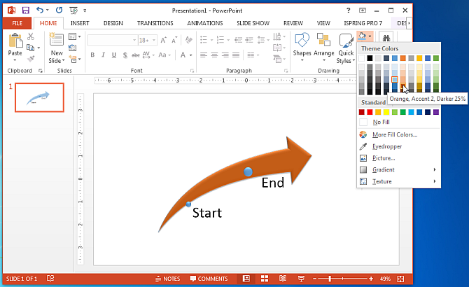 Customize arrow diagram in PowerPoint