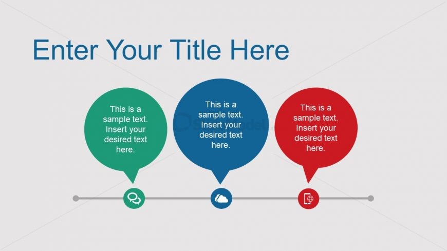 Speech Bubble Three Stage Timeline Presentation
