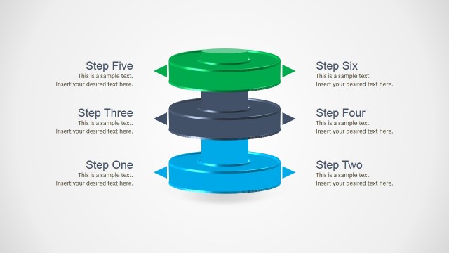 3D PowerPoint Cylinder Shapes Diagram