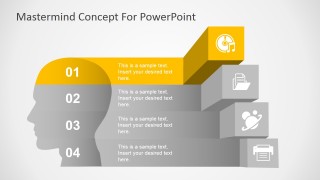 First Step Head Stencil Diagram for PowerPoint