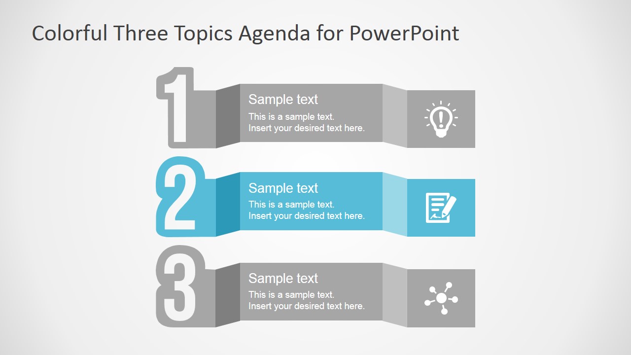 FF0054 colorful three topics agenda powerpoint 3