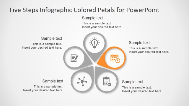Free PowerPoint Template 5 Colored Petals Diagram