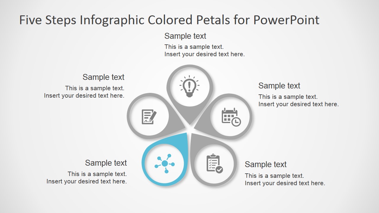 Free PPT Template Infographic Five Steps