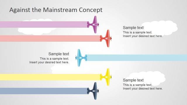 Aircraft Formation with Plan in Opposite Direction Clipart