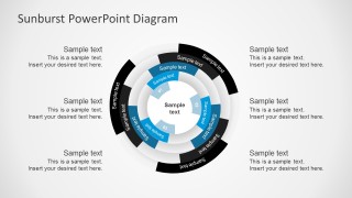 Free Hierarchy Sunburst Circle Chart PowerPoint