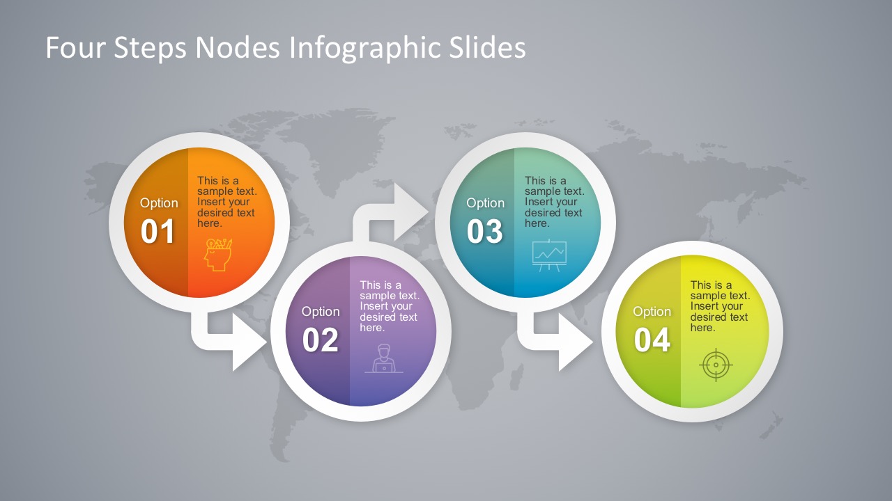 Free 4 Steps Infographic Slides for PowerPoint