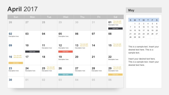 Free 2017 Calendar Slides for Project Planning