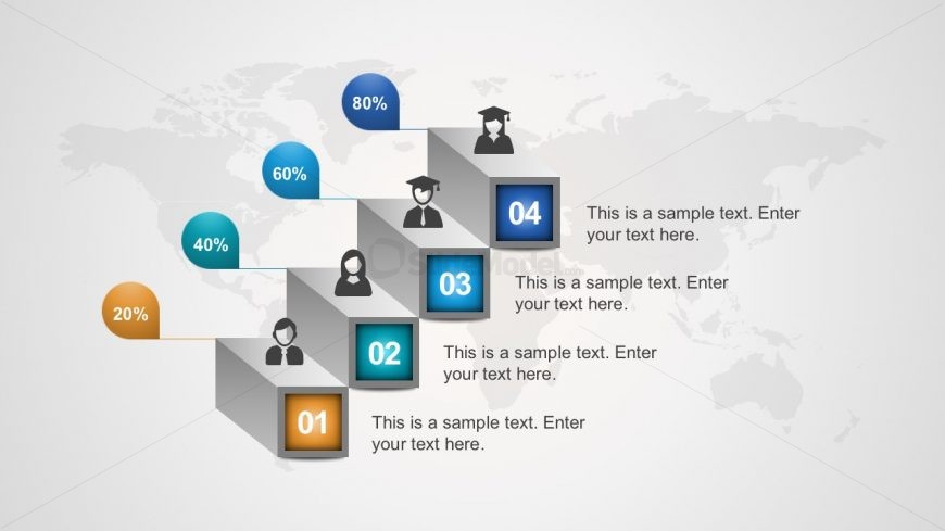 Free 4-Step 3D Process PowerPoint Diagrams