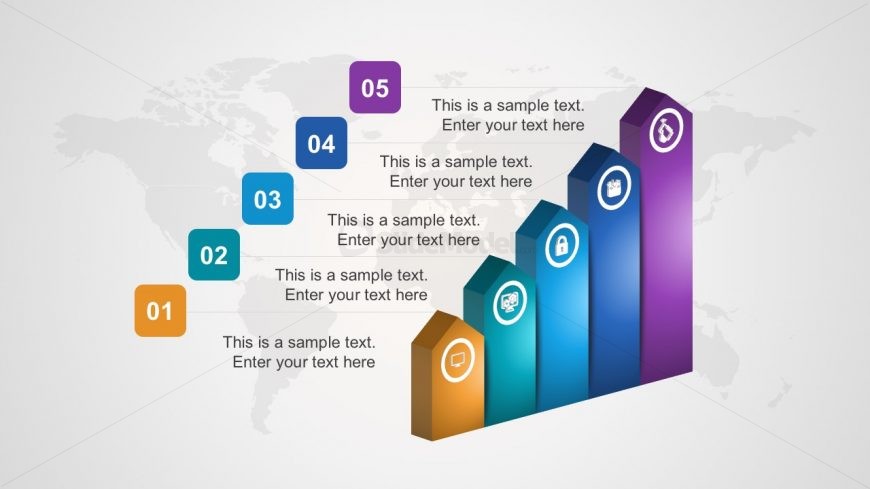 Free 5-Stages Ladder Diagram Infographics