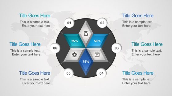 Free 6-Step 3D Circular Process Diagram Slides