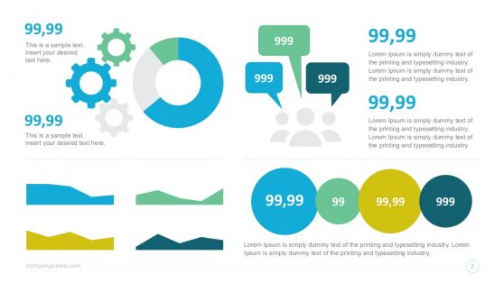 Free Data Charts Dashboard PowerPoint Slides