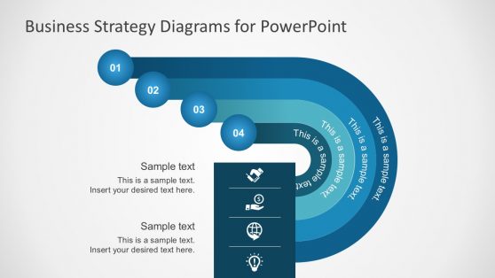 4-Steps Roadmap with Text Boxes