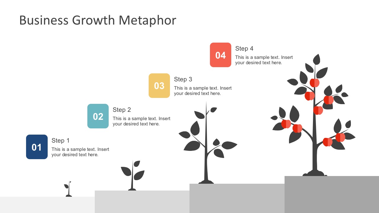 4 Steps Growth Template Design Slidemodel Images 