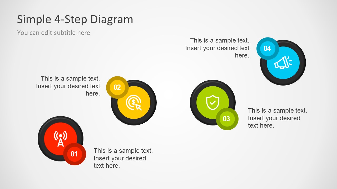 4 Step Diagram of PowerPoint for Business