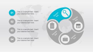 Circular Connected 4 Step PowerPoint Diagram Template