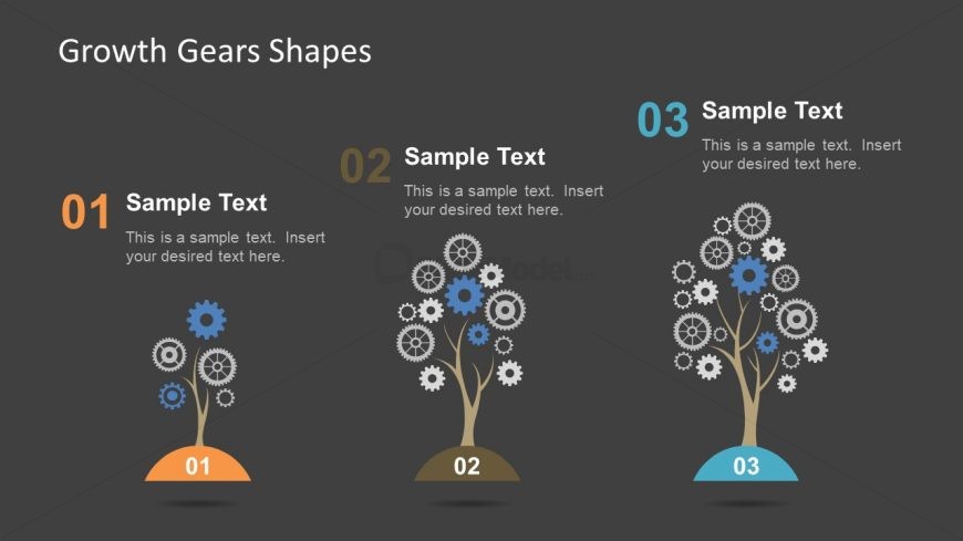 Dark Background of Gears Growth Template