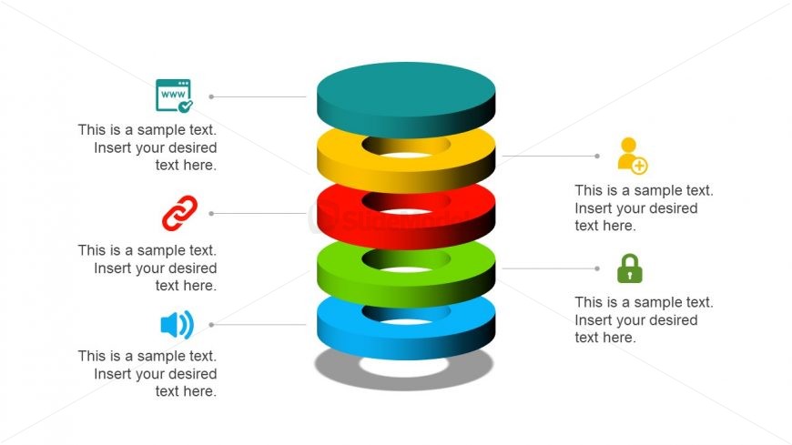 3D Circular Stack Diagram PPT