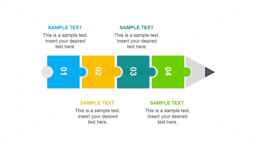 4 Step Pencil Design Timeline Slide