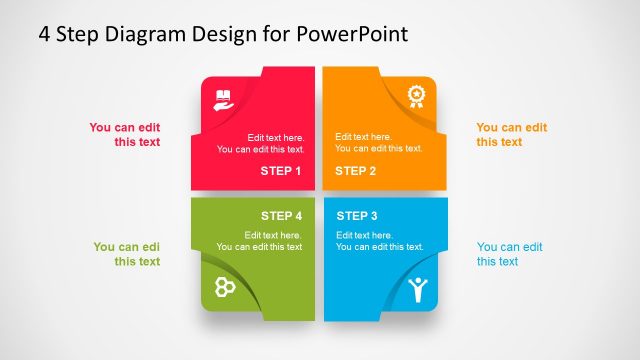 Free PowerPoint Diagram of 4 Steps