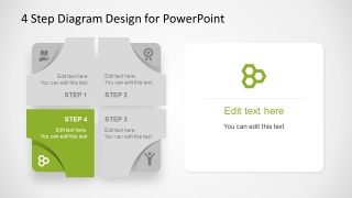 Editable Diagram 4 Step Free PowerPoint