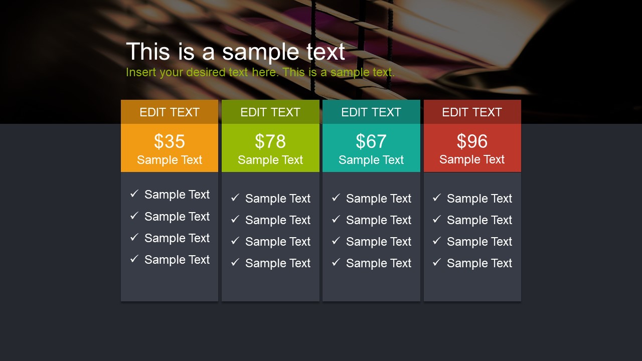 Service and Plan Pricing Template