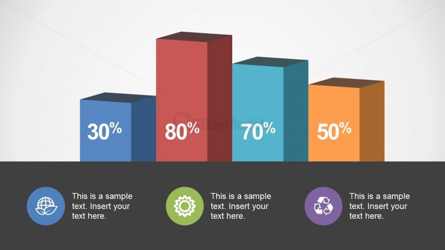 3D Bar Chart with Circular Infographics