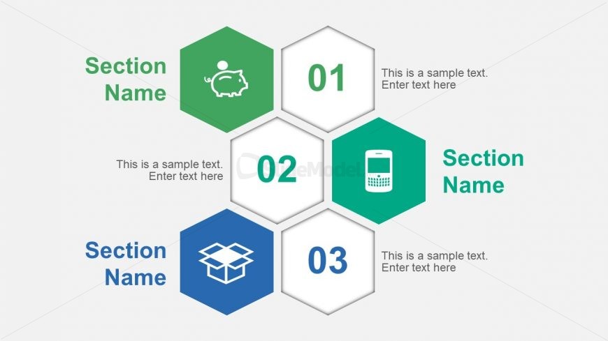 Hexagonal Multi Step PowerPoint Diagrams