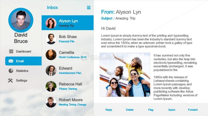 Dashboard Mockup Design Email System