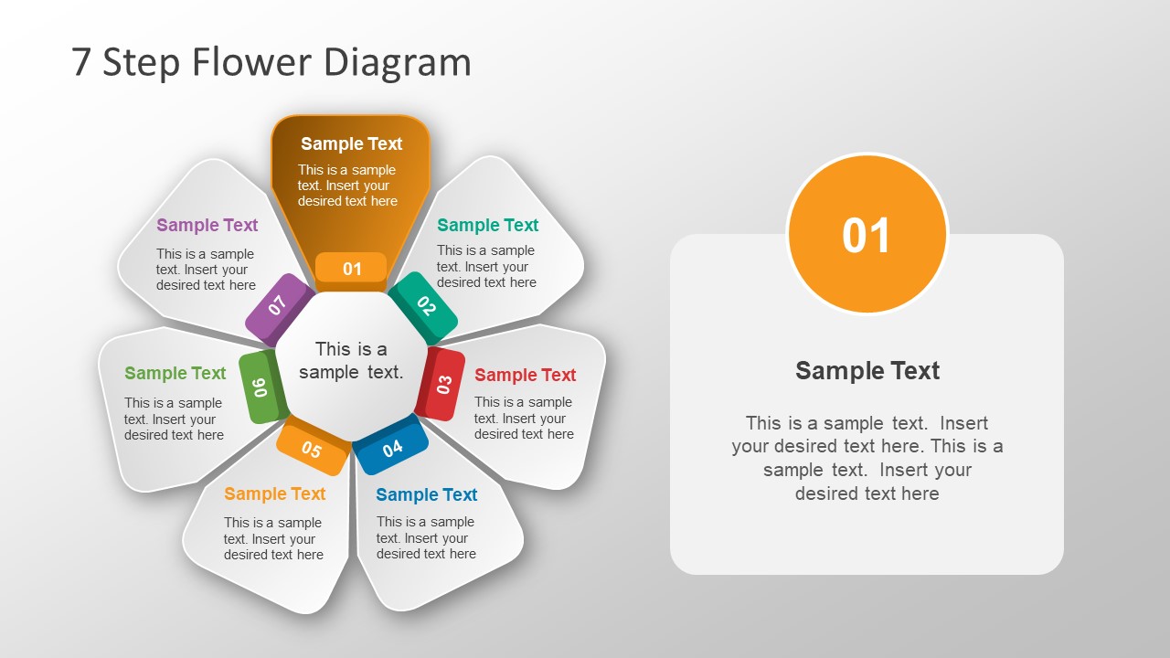 Free 7 Step Flower Diagram Powerpoint Template Slidemodel