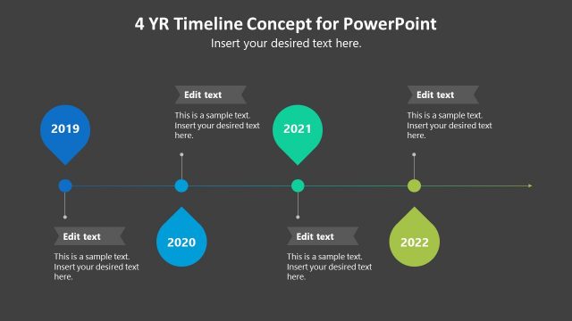 4 Steps Diagram Timeline Template