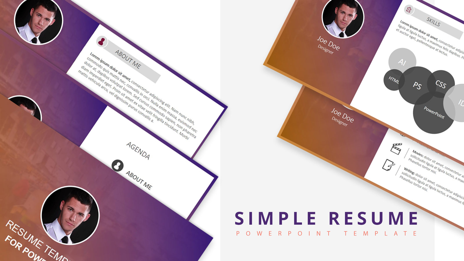 Free Simple Resume PowerPoint Template SlideModel