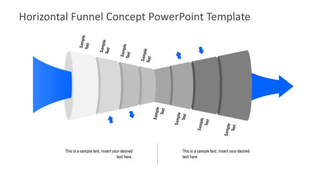 8 Steps Horizontal Funnel PowerPoint
