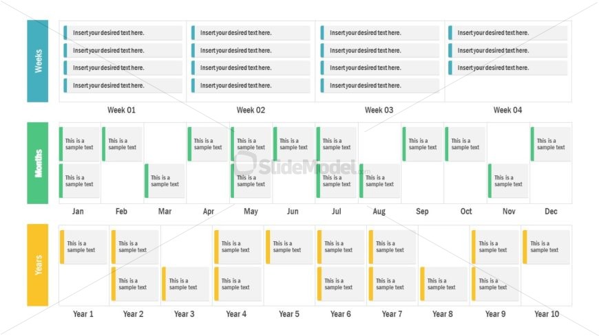 PowerPoint Calendar Style Card Scheduler