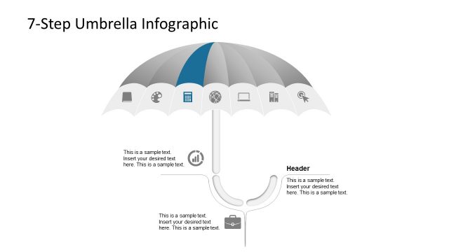 7 Items Umbrella PowerPoint Infographic