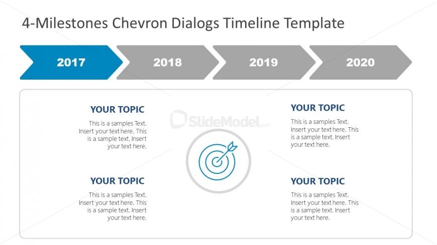 Horizontal Timeline 4 Steps Milestones 