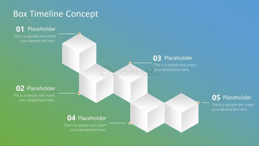 Presentation of 3D Cube Box Timeline