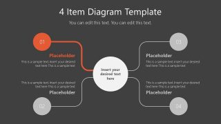 Mindmap PowerPoint 4 Item Diagram Segment 1