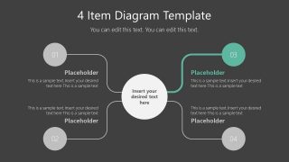 Mindmap PowerPoint 4 Item Diagram Segment 3