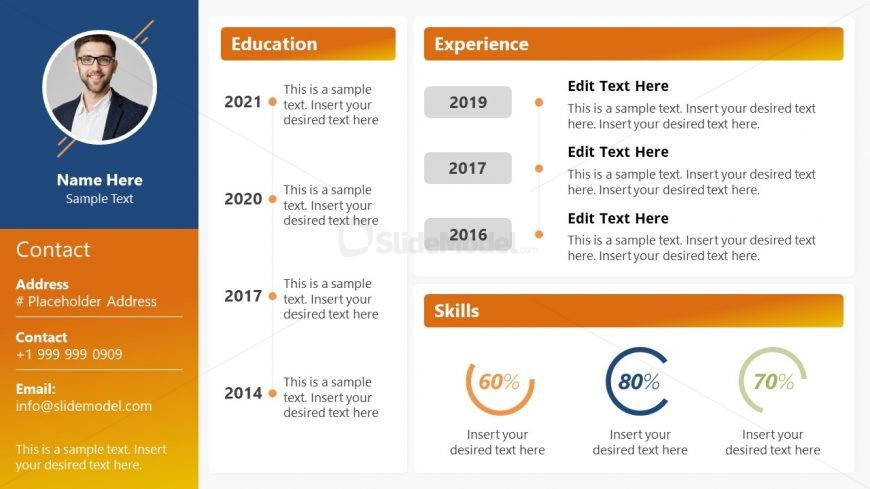 CV Template Slide About Me PPT